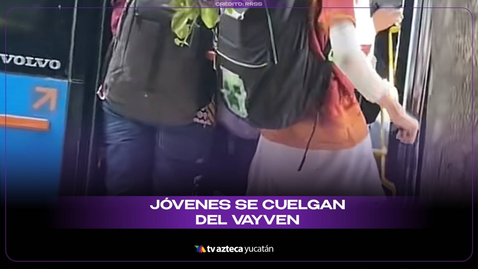 Estudiantes viajan COLGADOS en el Va y Ven de Mérida y el video se hace VIRAL en redes sociales