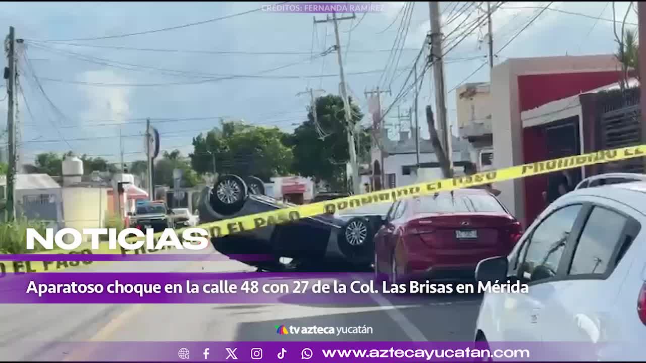 Menor herido tras FUERTE VOLCADURA hoy en colonia Las Brisas, al norte de Mérida