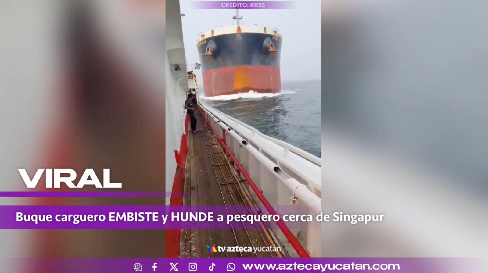 Carguero de Panamá CHOCA contra pesquero chino en altamar y todo quedó GRABADO en video