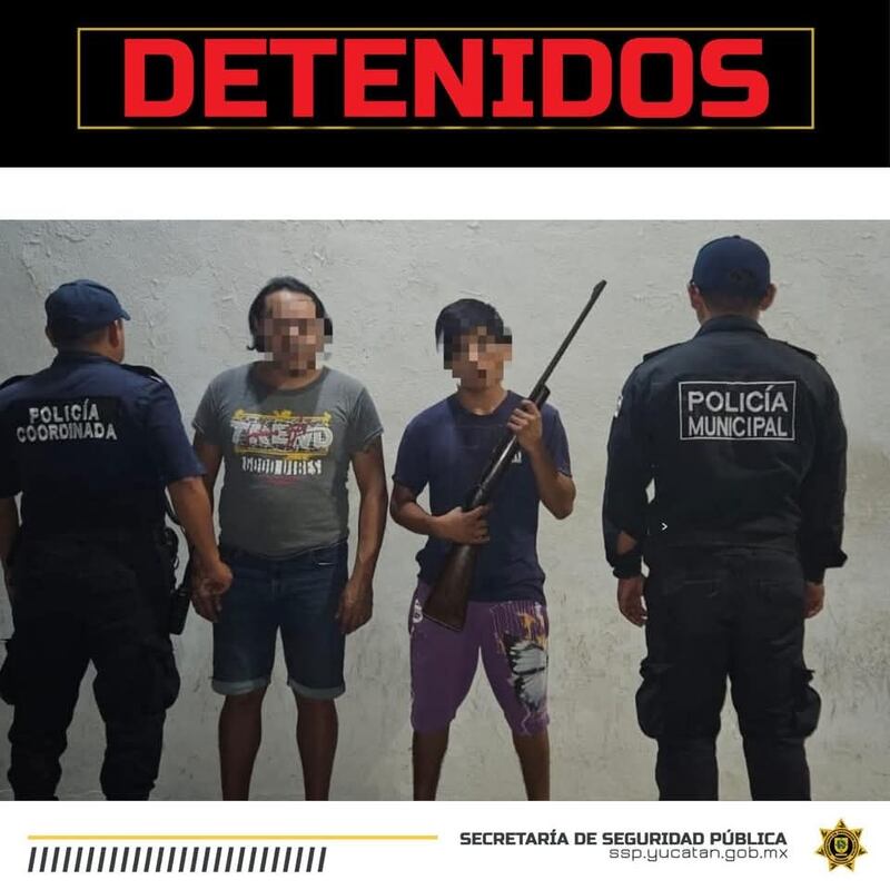 Detienen a dos hombres por portar arma de caza frente a una escuela en Progreso