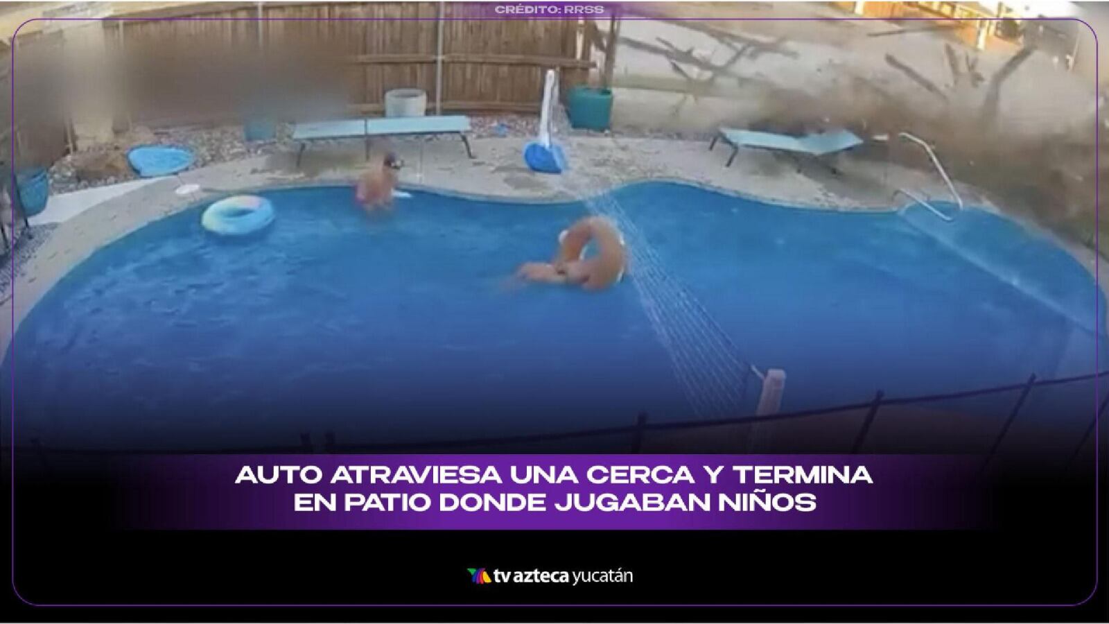 VIDEO: Auto atraviesa una CERCA y termina dentro de PATIO donde jugaban n1ños 