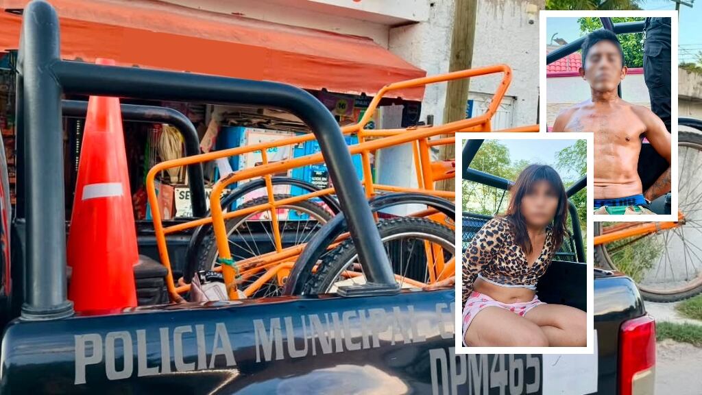 Cae pareja por INTENTO DE ROBO en Kanasín; planeaban huir en un triciclo