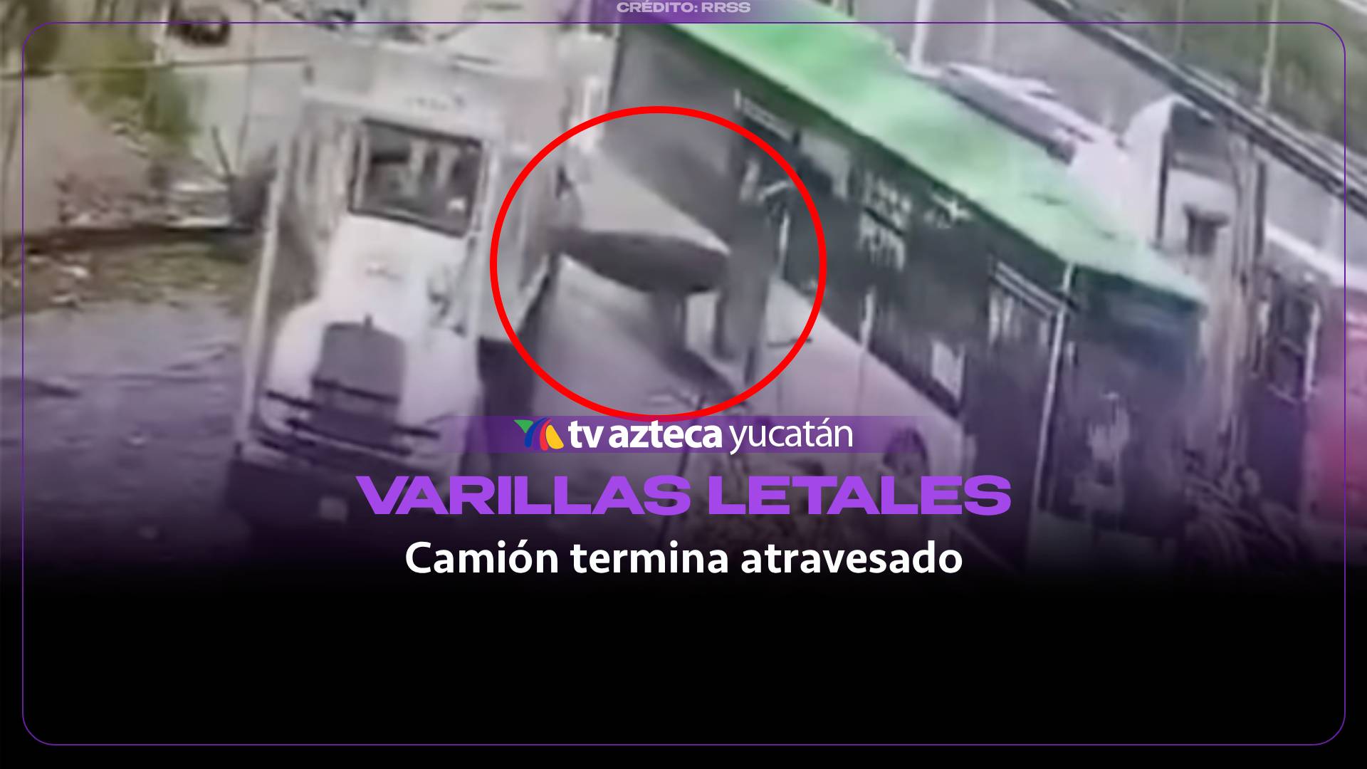 Accidente letal: Varillas terminaron incrustradas en un camión de transporte público