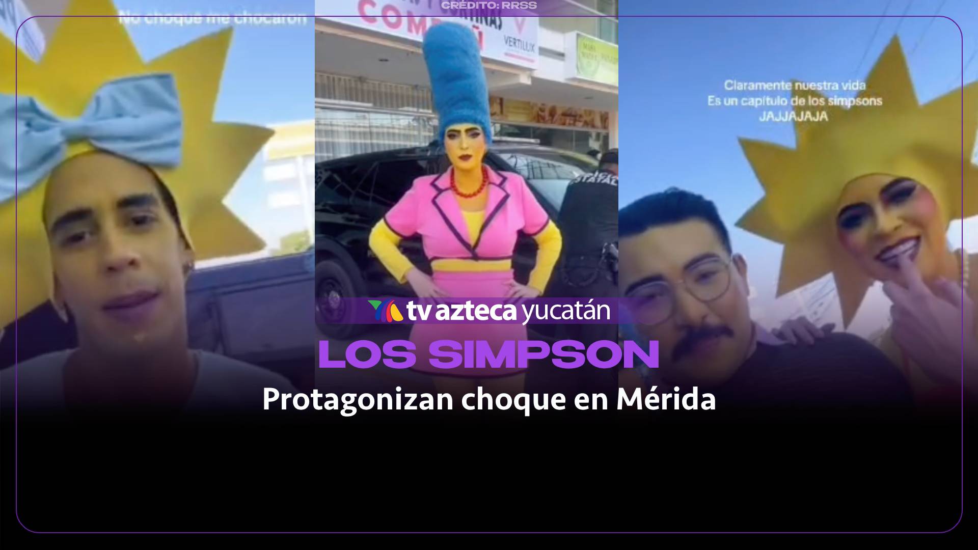 ¡Ay, caramba! Los Simpson salen de RUMBA y terminan ESTRELLADOS en el Periférico de Mérida; así fue el choque
