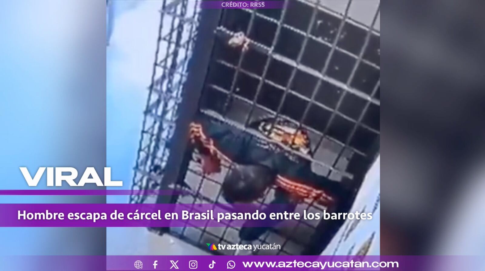 ¡Insólito! Captan a reo ESCAPANDO de la cárcel; así se escabulló entre los barrotes