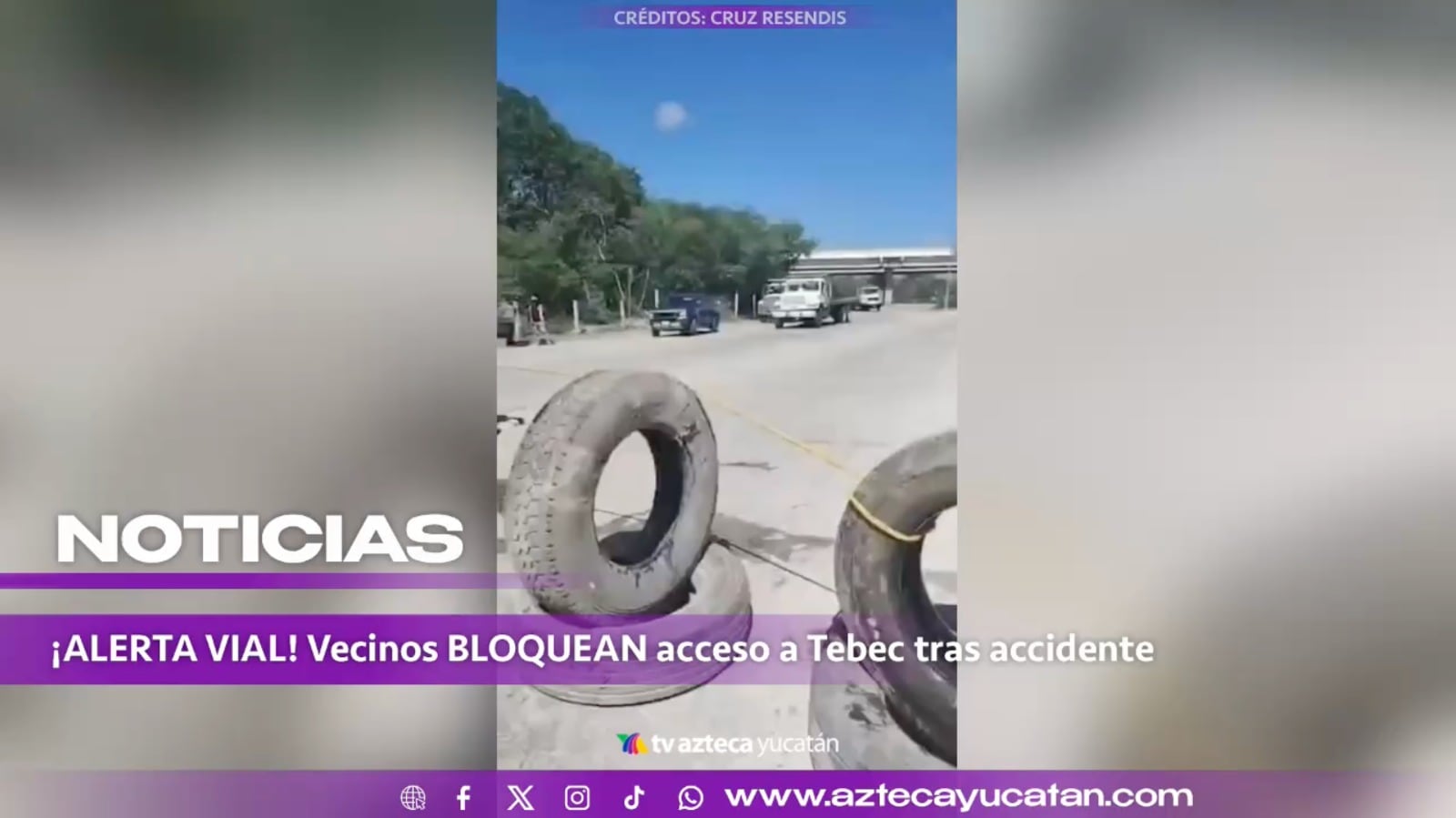 Bloquean acceso a Tebec tras accidente; ya no quieren vehículos pesados en la comisaría