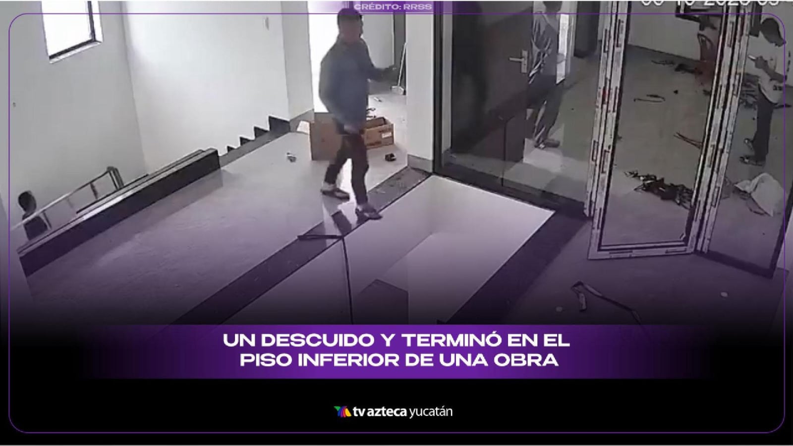 Obrero cae a un ENORME HUECO y el video se hace viral en redes