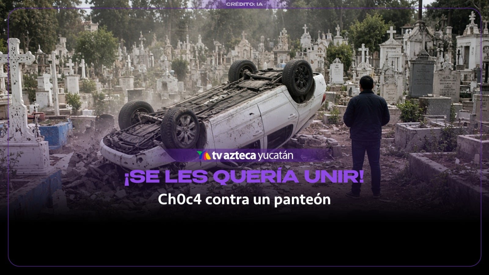 ¡Insólito! Conductor pierde el control y termina dentro de un panteón; así fue el momento (+Video)